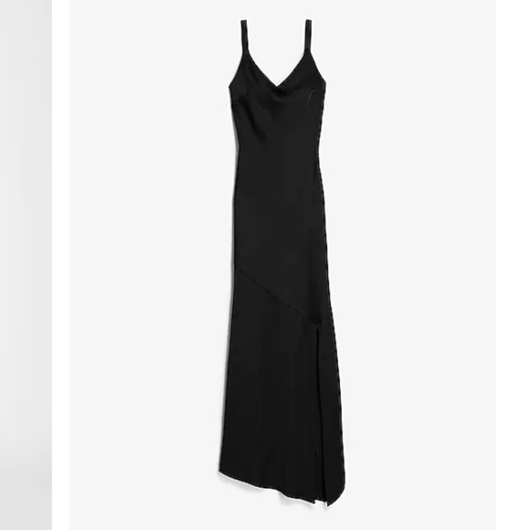 Express Dresses Exress Satin Slip Dress With Slit Asymmetric Hem